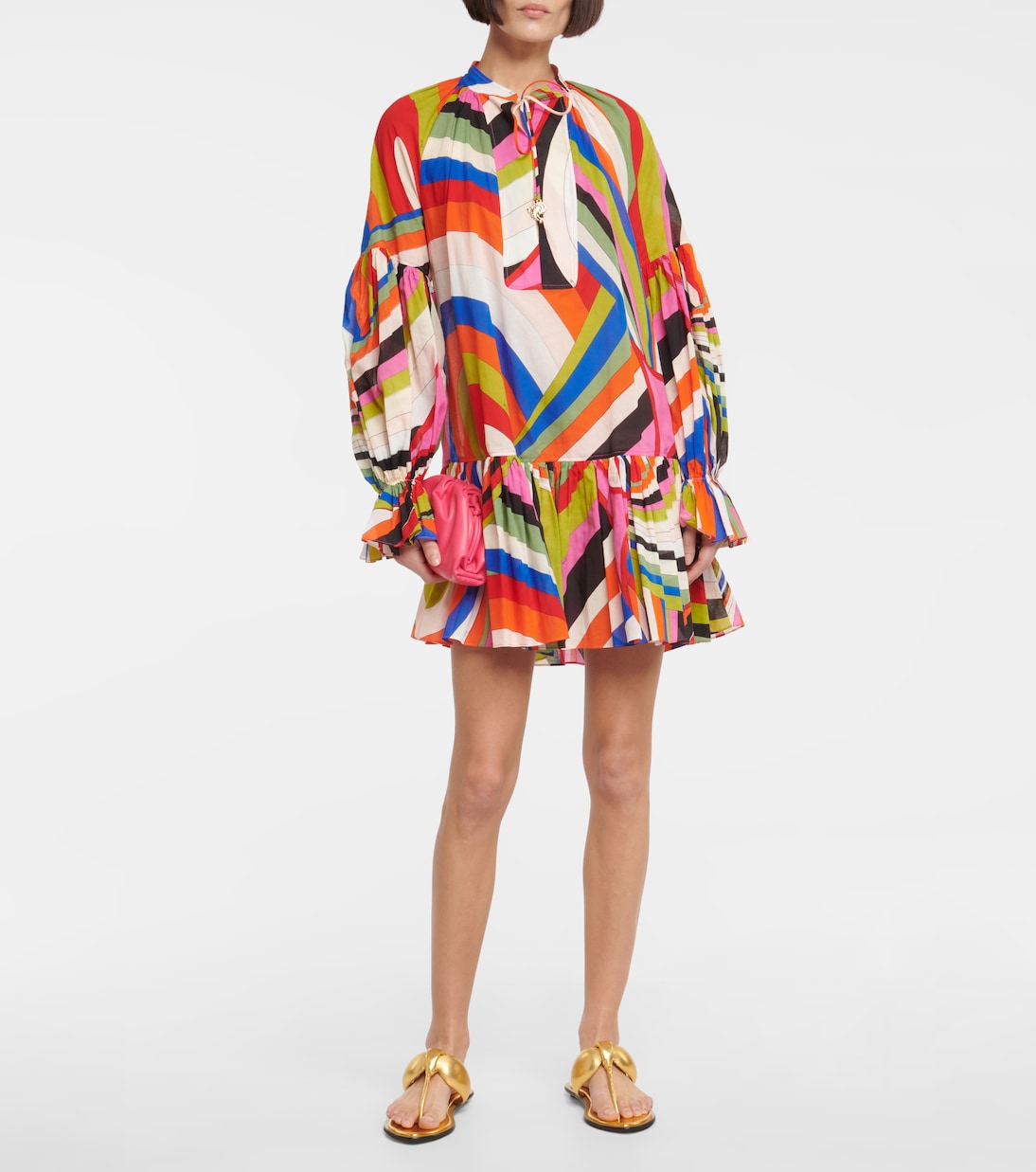 Tongs en cuir métallisé | Pucci