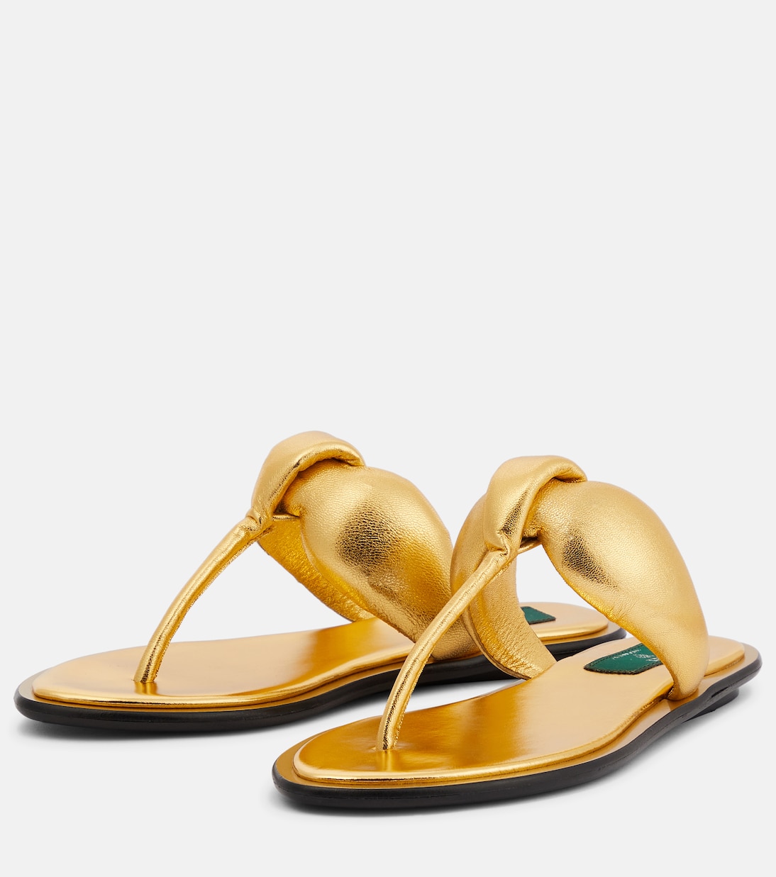 Tongs en cuir métallisé | Pucci