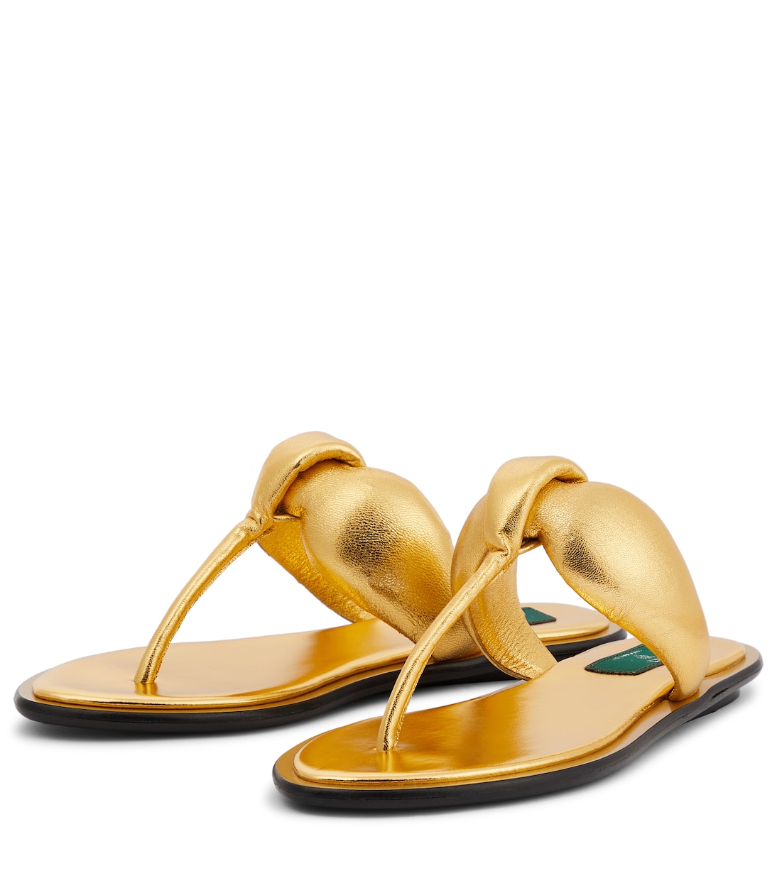 Tongs en cuir métallisé | Pucci