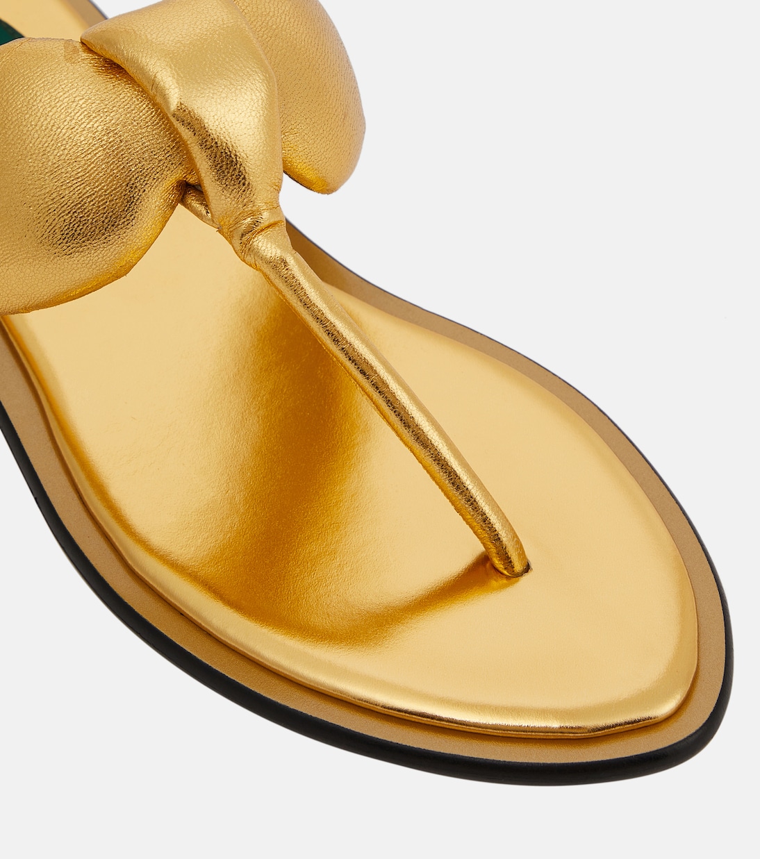 Tongs en cuir métallisé | Pucci