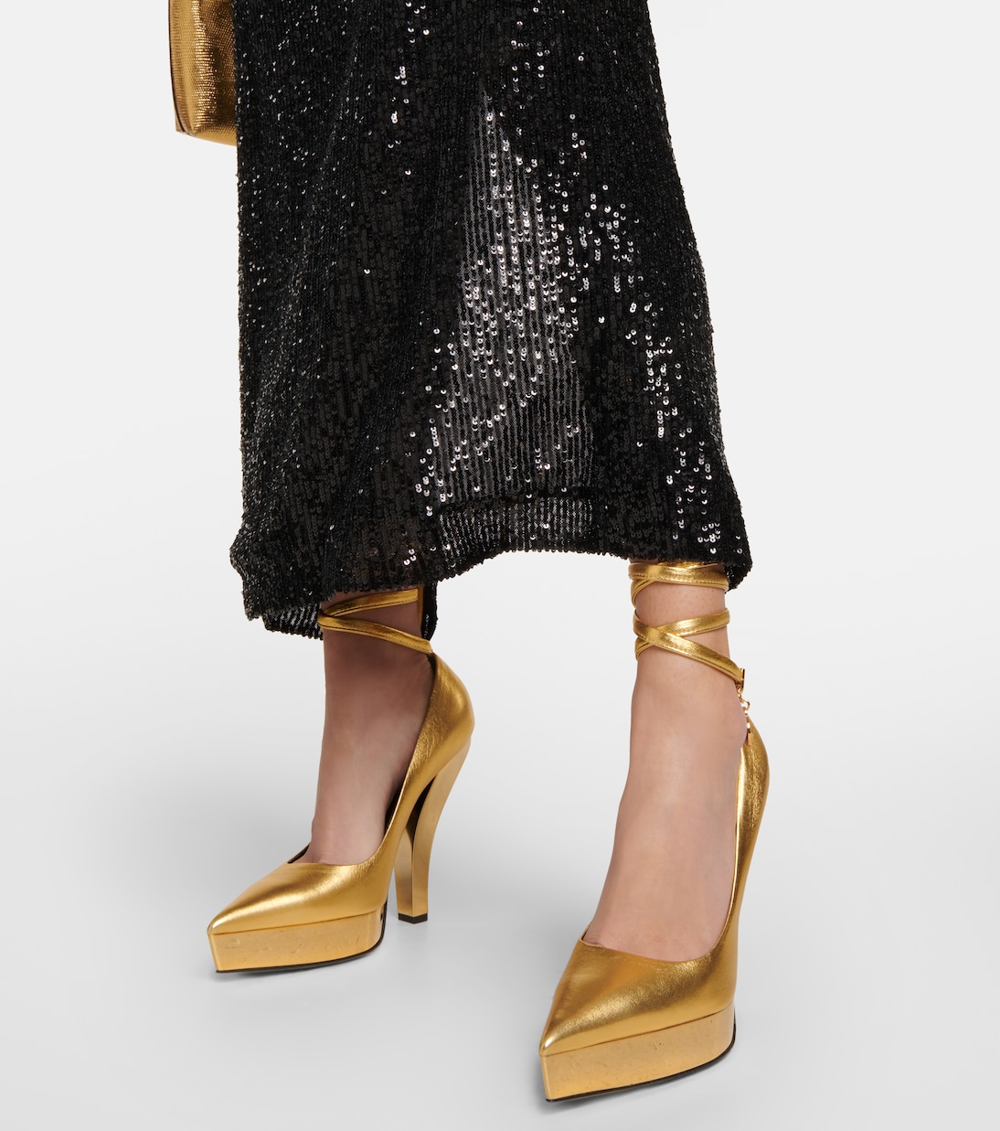 Metallic leather platform pumps | Tom Ford