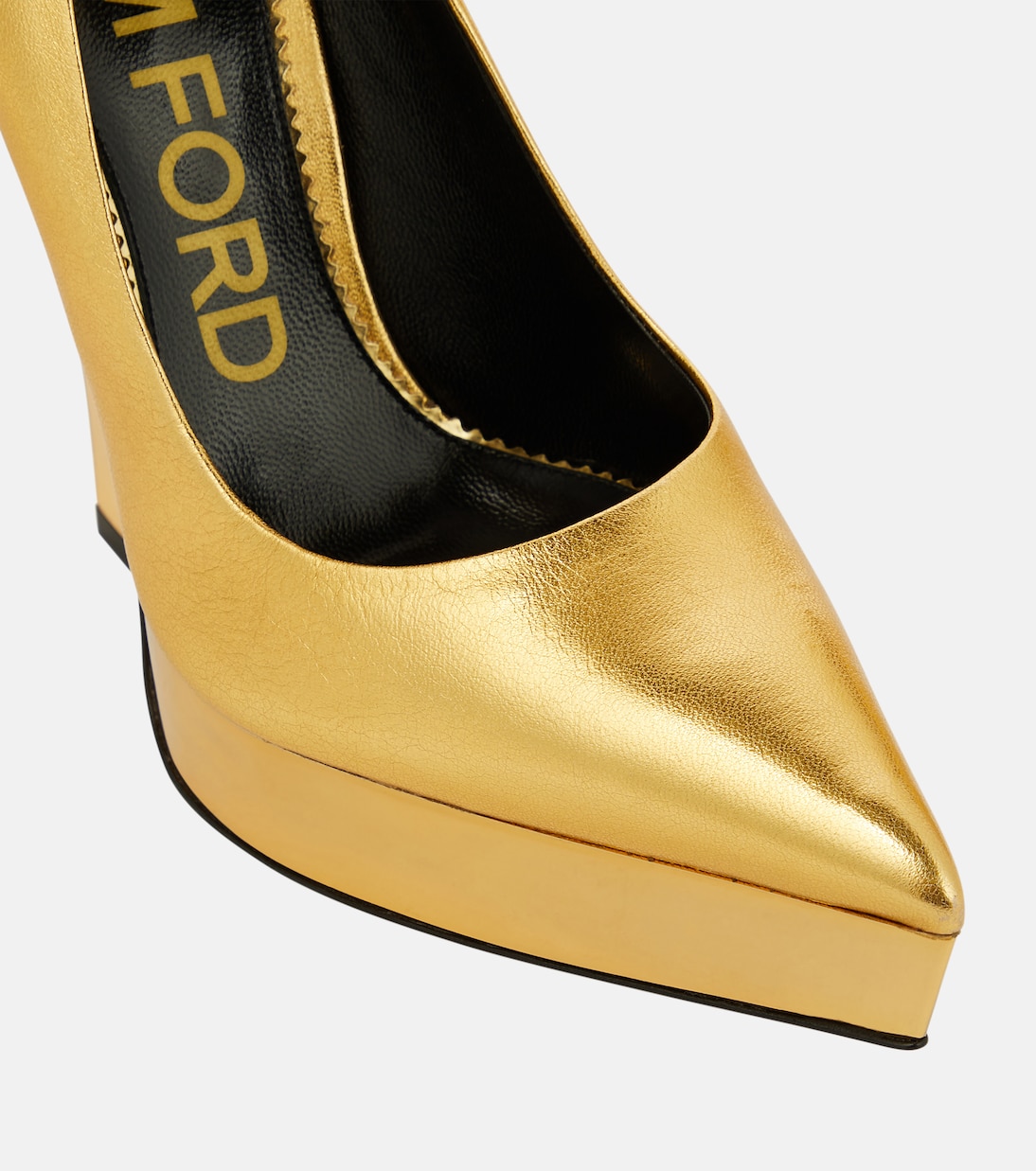 Metallic leather platform pumps | Tom Ford