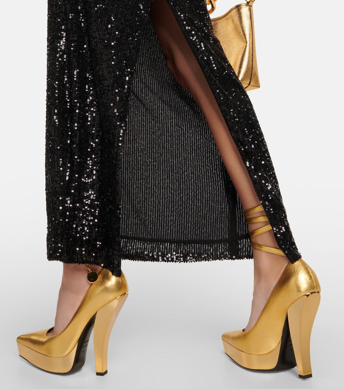 Metallic leather platform pumps | Tom Ford