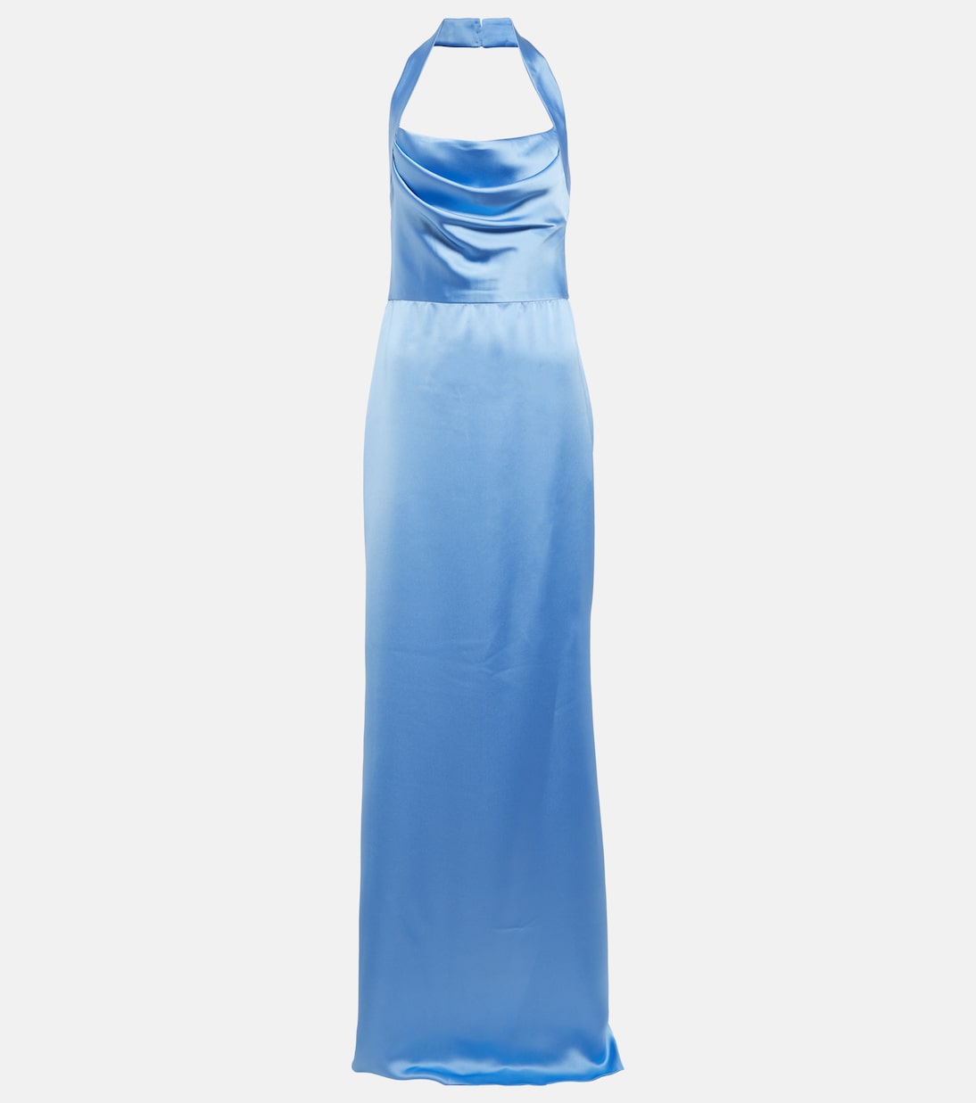 Draped halterneck satin gown | Rasario