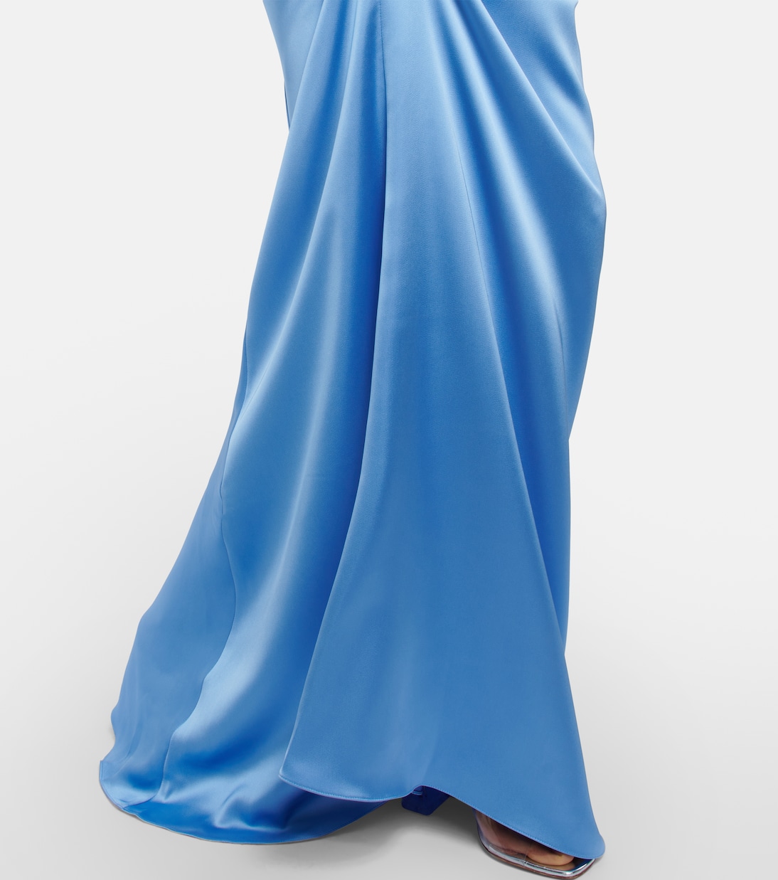 Draped halterneck satin gown | Rasario