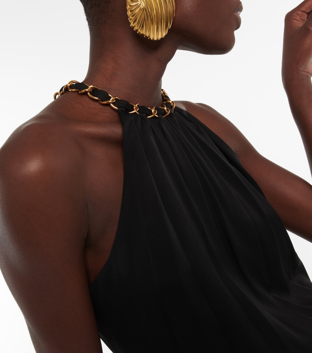 Chain halterneck silk-blend minidress | Veronica Beard