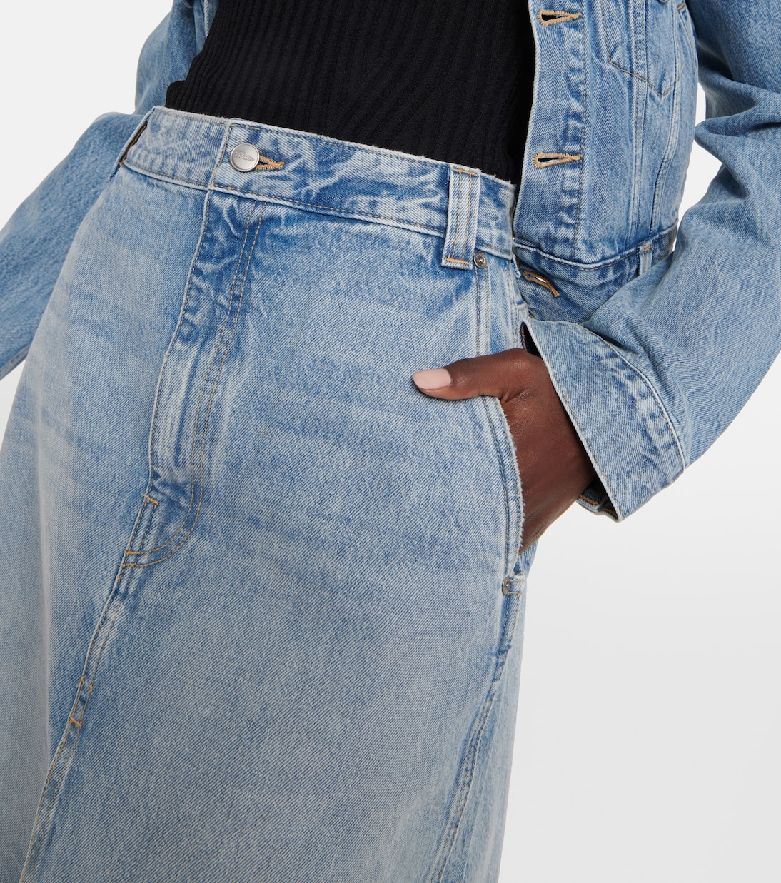 Charlene denim midi skirt | Khaite