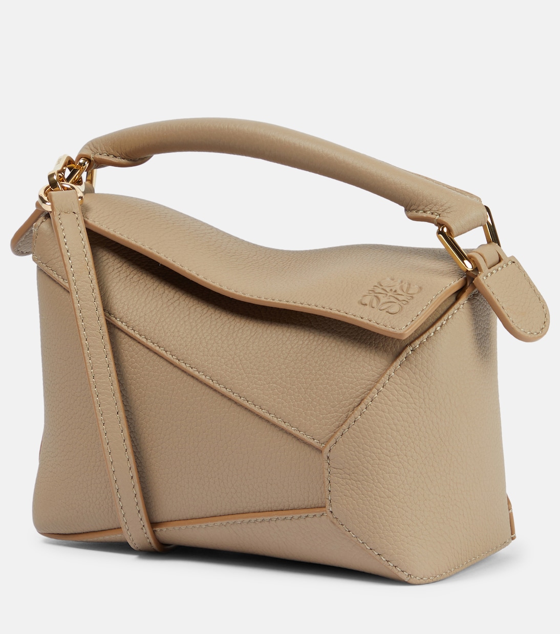 Puzzle Edge Mini leather shoulder bag in brown Loewe Mytheresa