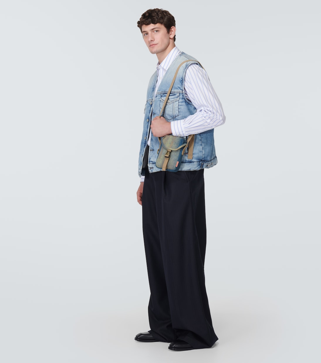 Borsa a tracolla in denim bleached | Acne Studios