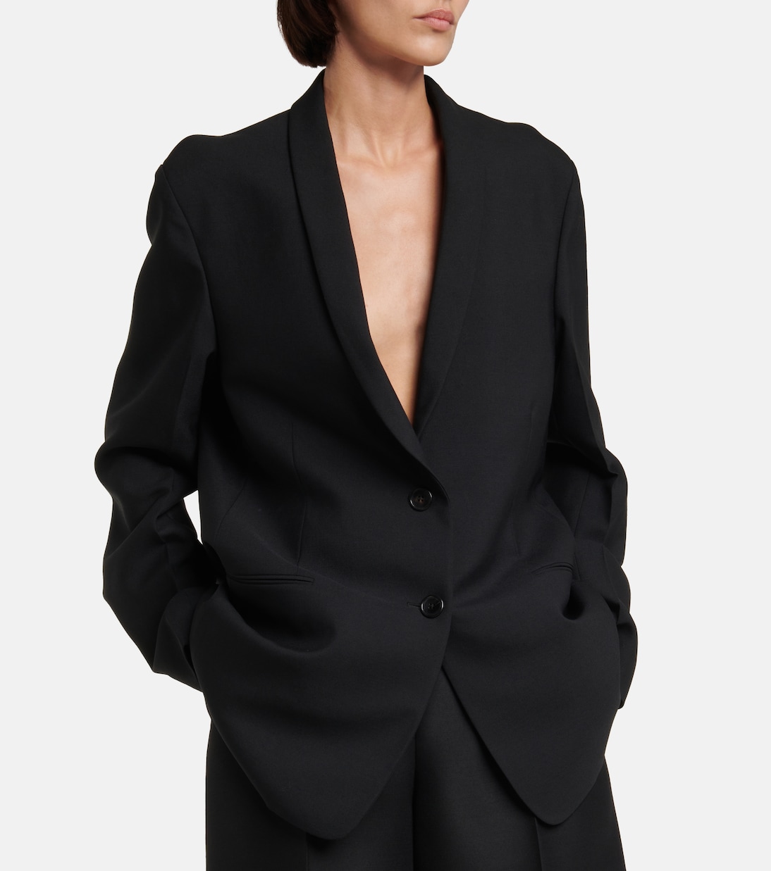 Blazer monopetto in lana con mantella | The Row