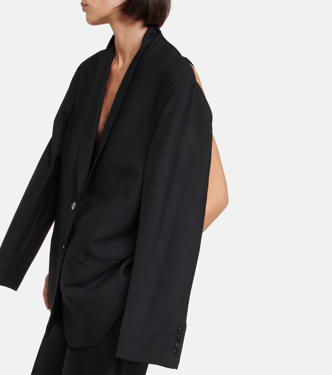 Blazer monopetto in lana con mantella | The Row