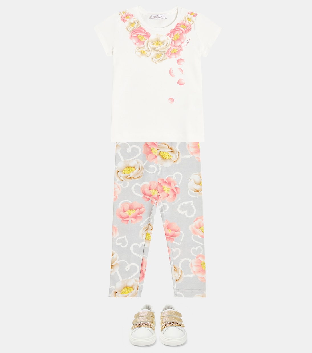 Floral printed jersey leggings | Monnalisa