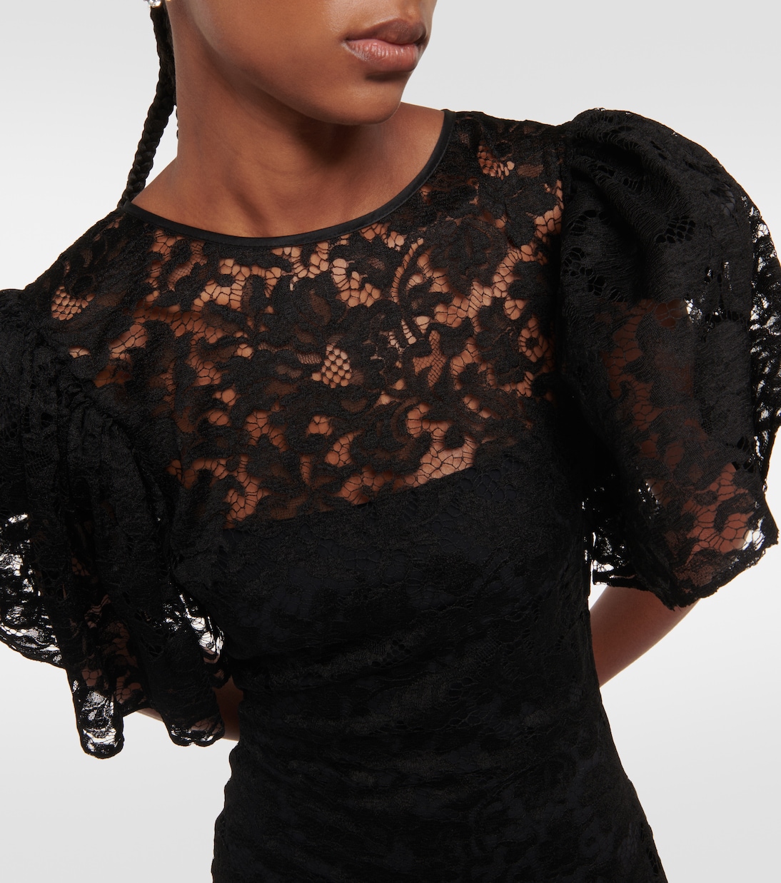 Asymmetric lace midi dress | Alessandra Rich