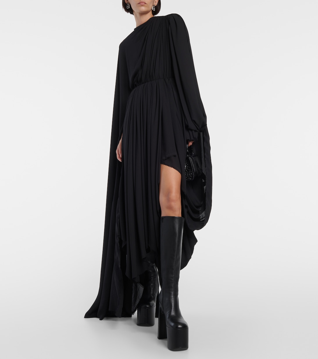 Vestido Corto Asimétrico de Crêpe Balenciaga para Jóvenes