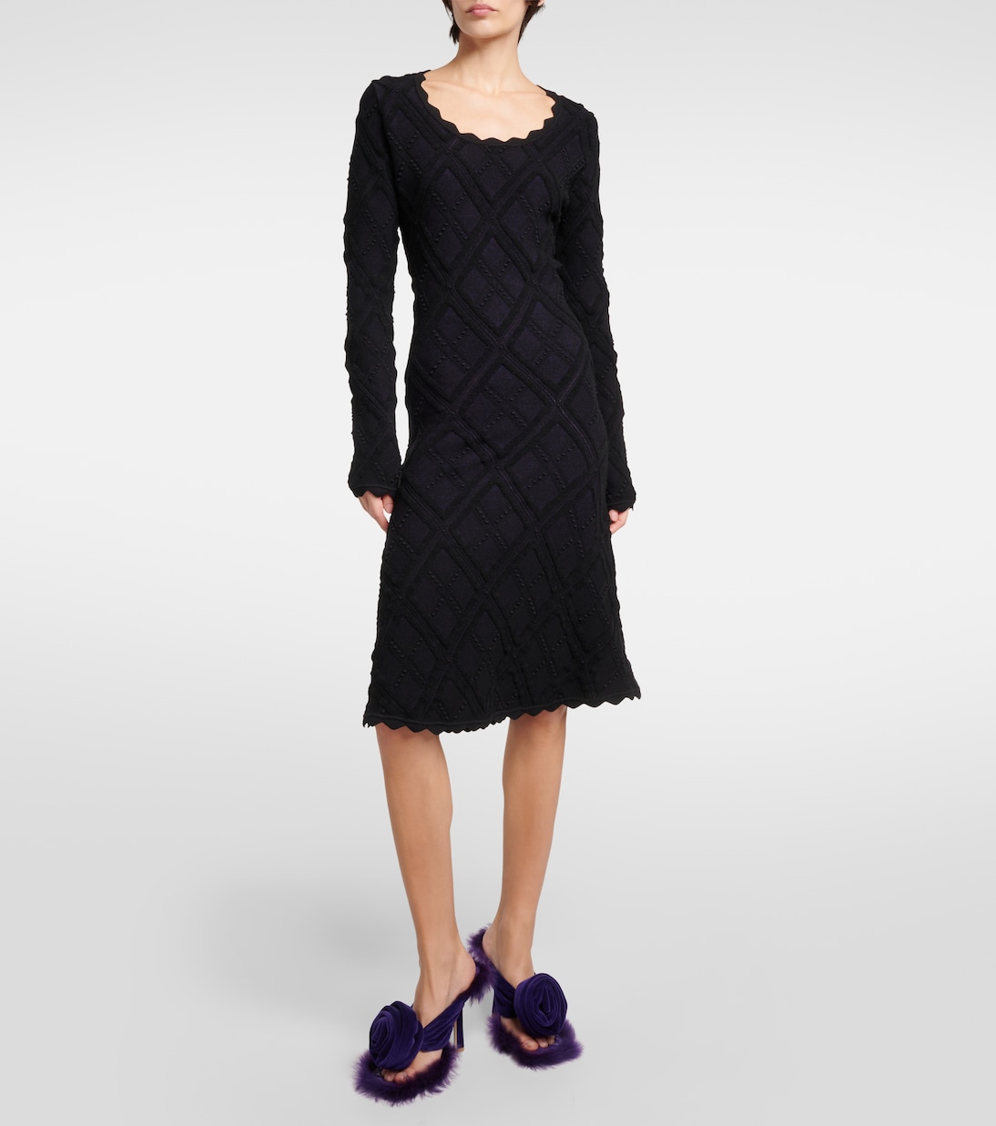 Abito midi in misto lana  | Burberry