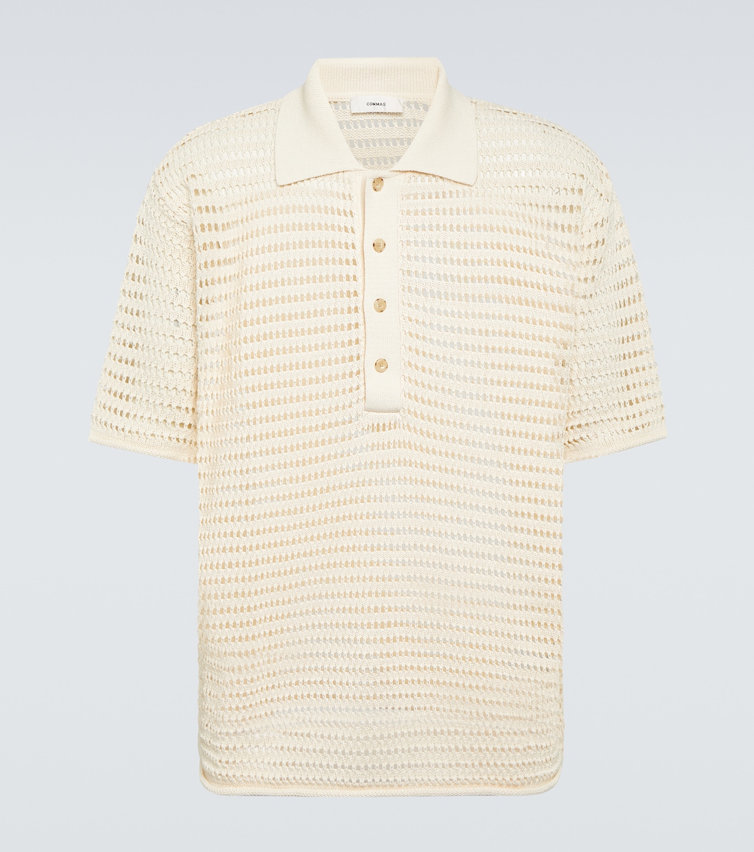 Polo de mezcla de algodón calado | Commas