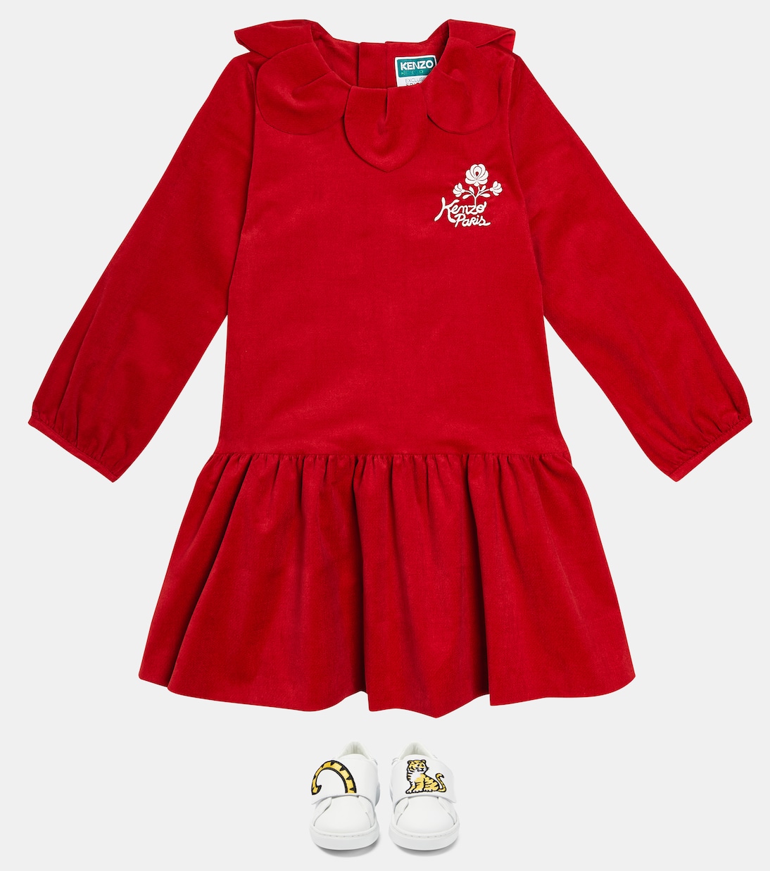 Robe brodée en coton | Kenzo Kids