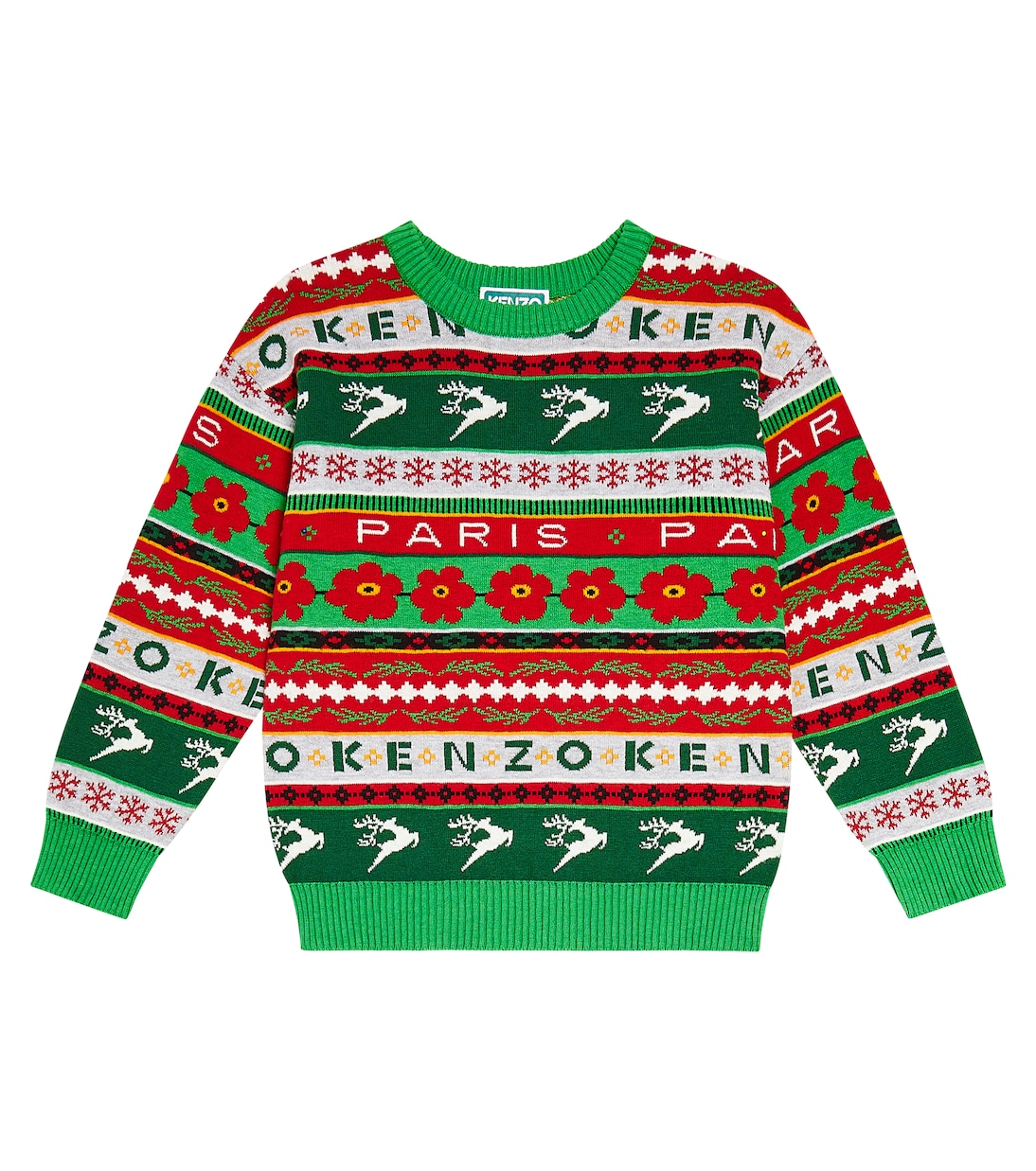 Pullover in jacquard di misto cotone | Kenzo Kids