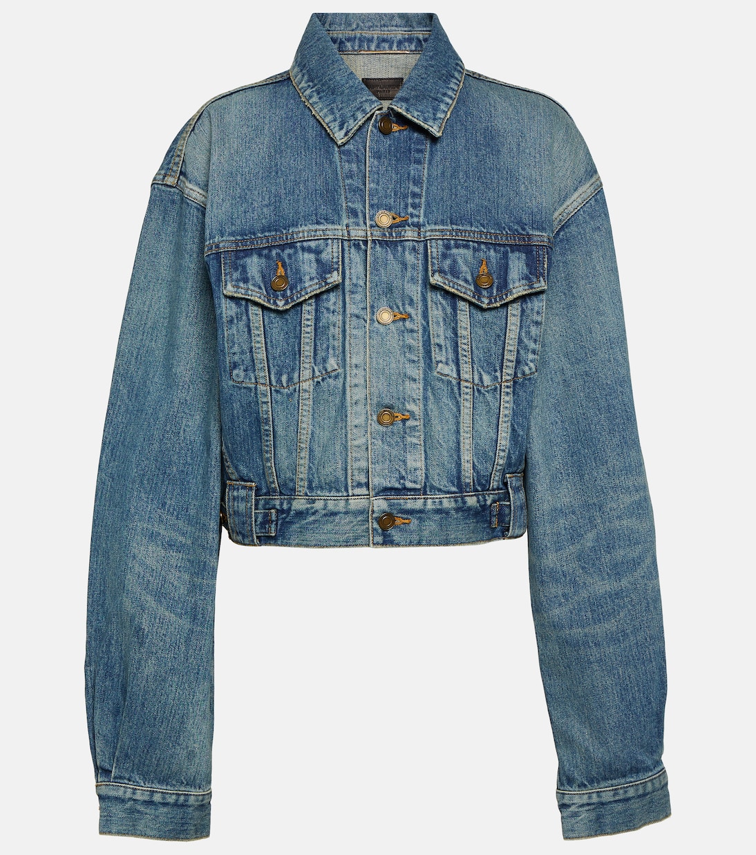 ジャケット SAINT LAURENT Certified cotton cropped jacket Saint Laurent Certified Cotton Cropped Jacket in Natural | Lyst