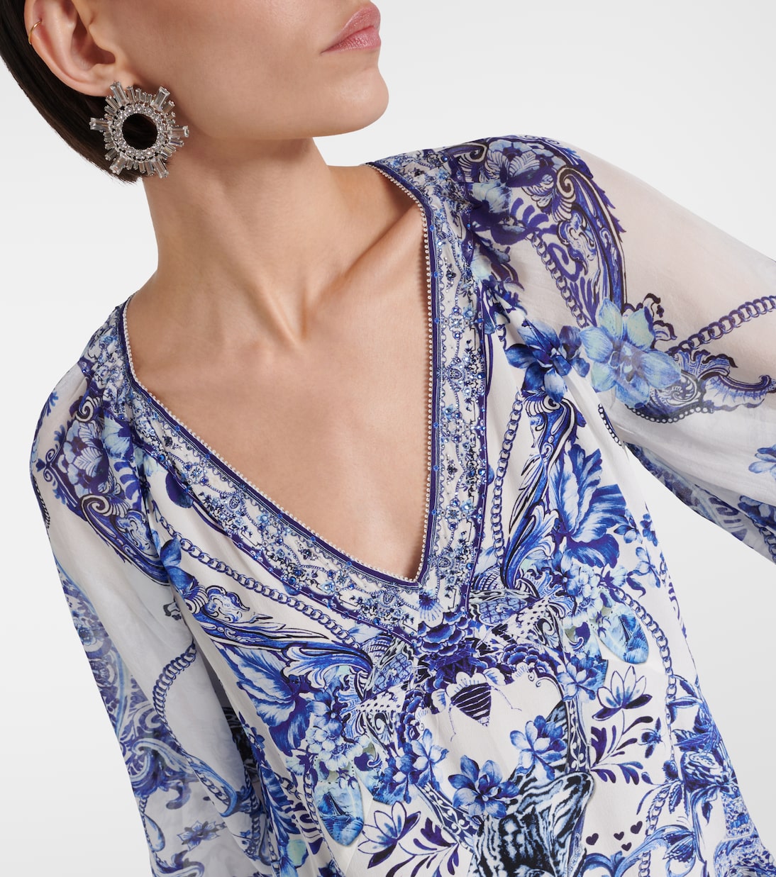Printed tiered silk minidress | Camilla