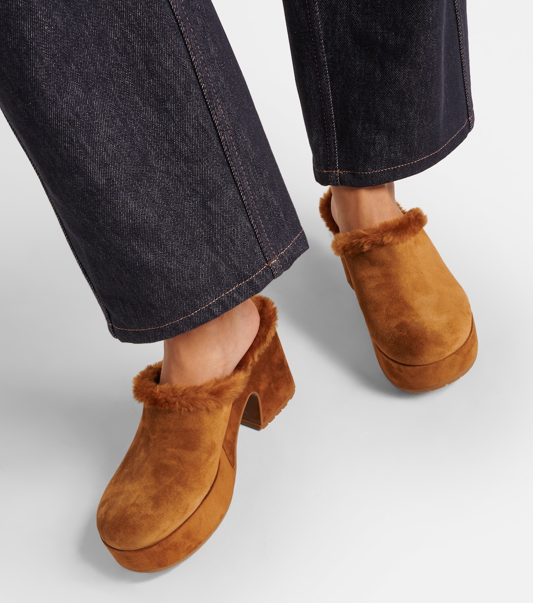 Lyss 55 suede platform clogs | Gianvito Rossi