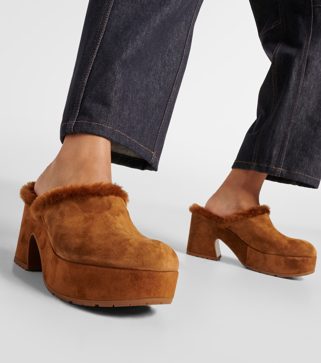 Lyss 55 suede platform clogs | Gianvito Rossi