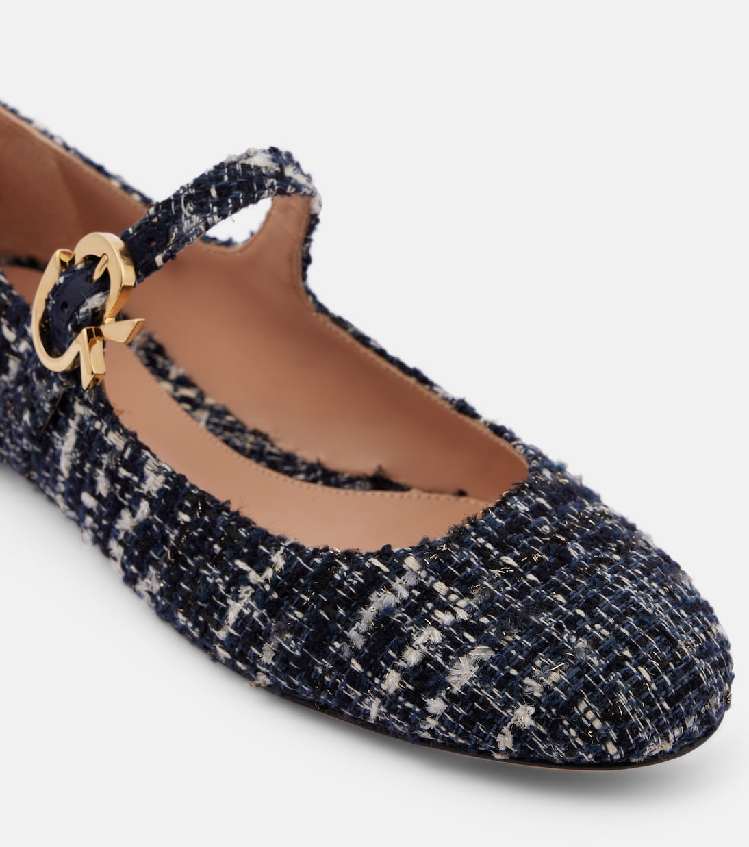 Mary-Jane-Ballerinas Mary Ribbon aus Bouclé | Gianvito Rossi