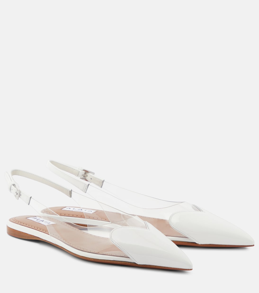 Le Cœur patent leather and PU slingback flats | Alaïa
