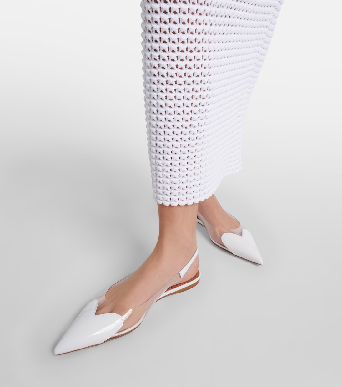 Le Cœur patent leather and PU slingback flats | Alaïa