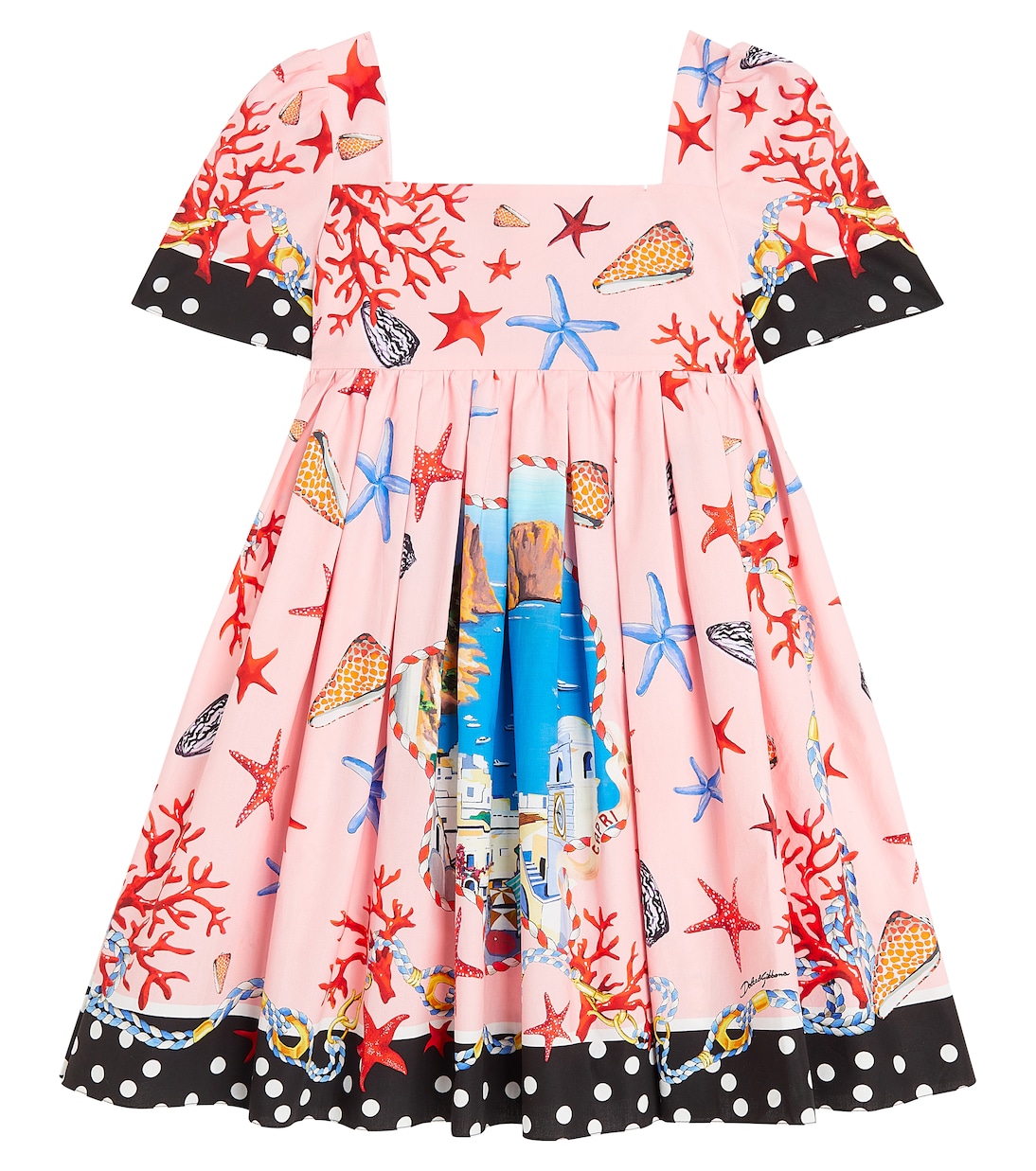 Bedrucktes Kleid Capri aus Baumwolle | Dolce&Gabbana Kids