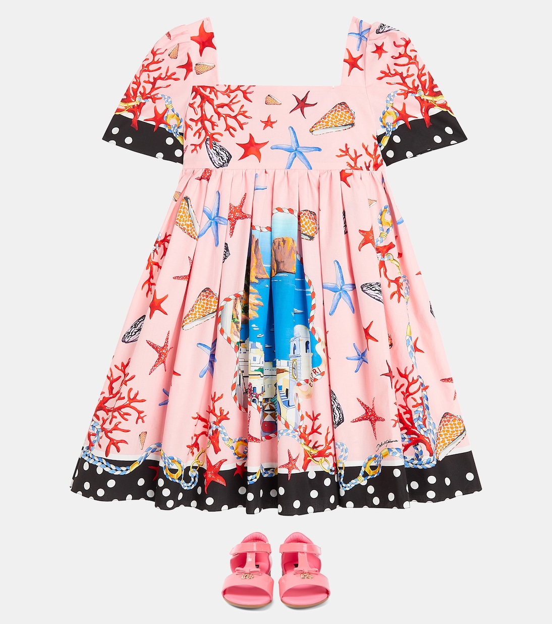 Bedrucktes Kleid Capri aus Baumwolle | Dolce&Gabbana Kids