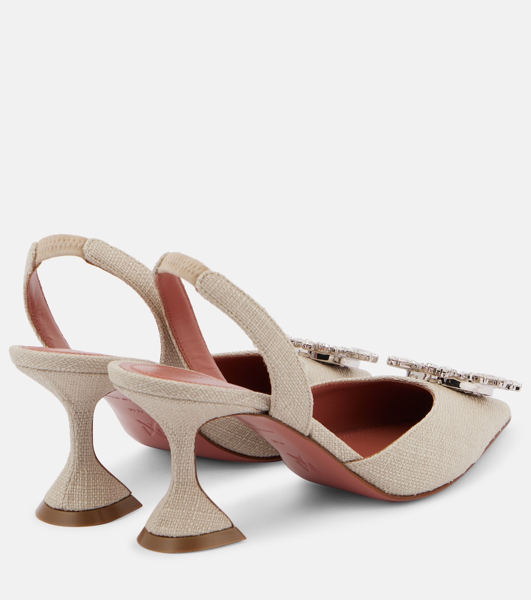 Pumps slingback Begum 70 in canvas | Amina Muaddi
