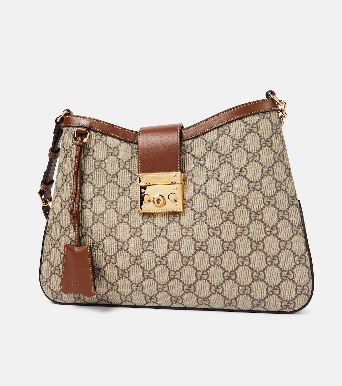 Padlock Medium GG Canvas shoulder bag in beige Gucci Mytheresa