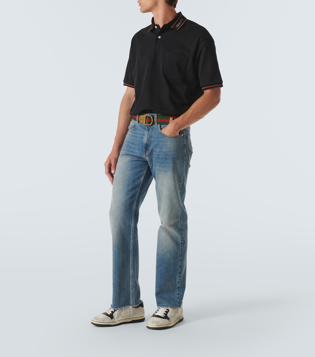 Polo de piqué de mezcla de algodón | Gucci