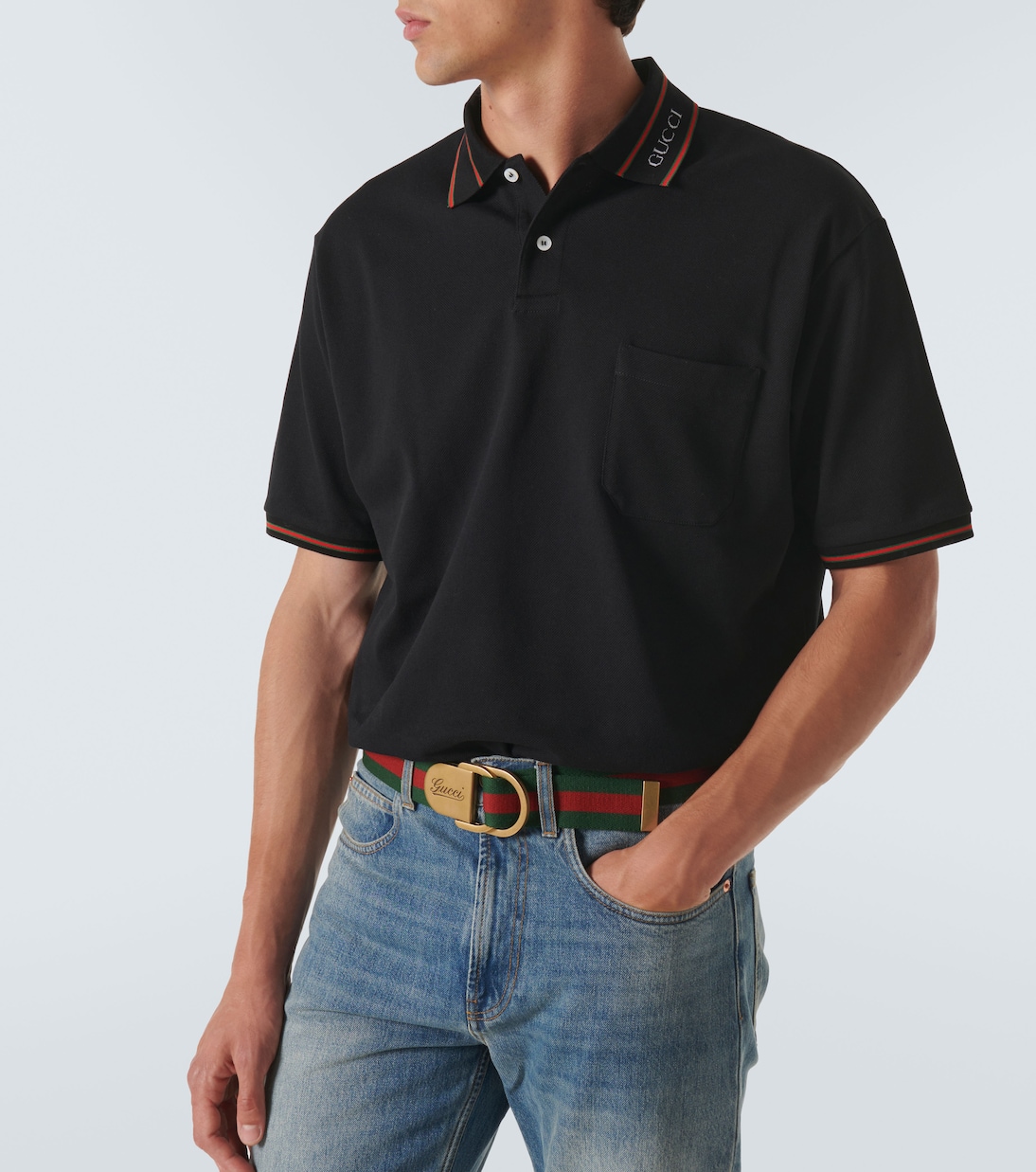 Polo de piqué de mezcla de algodón | Gucci