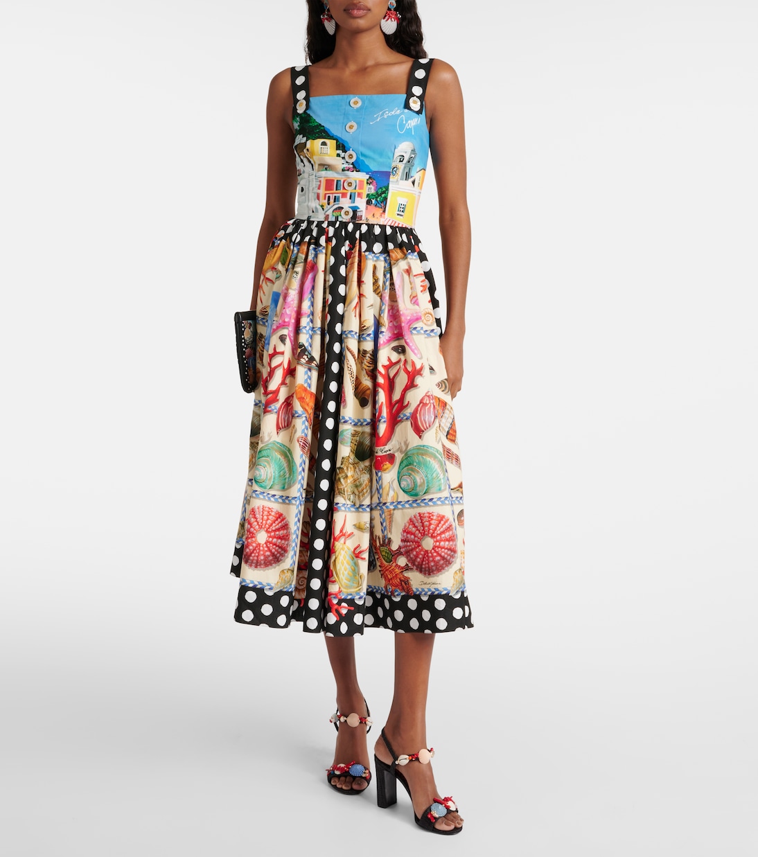 Capri printed cotton midi dress | Dolce&Gabbana