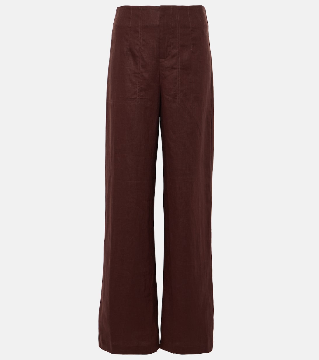 Pantalones Rectos de Lino de Tiro Alto Faithfull Isotta para Jóvenes Modernos