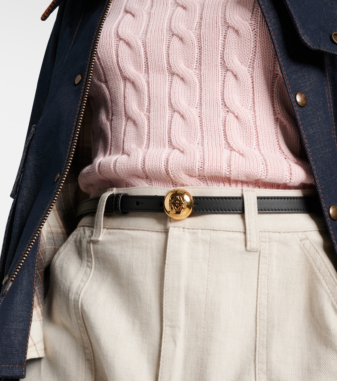 Cintura in pelle elegante LOEWE Pebble per stile giovane e moderno