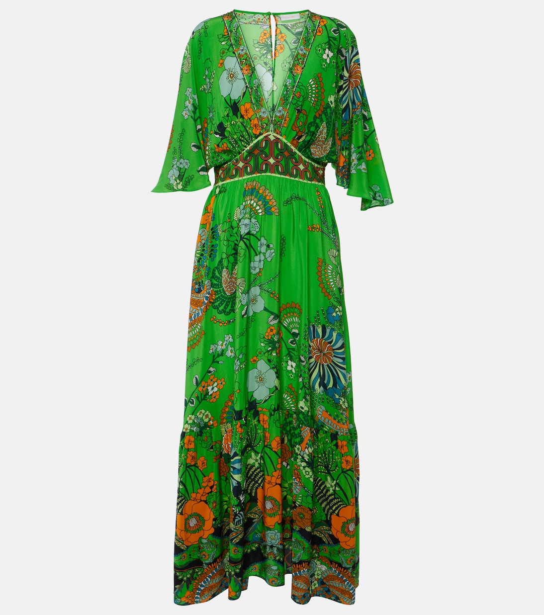 Embellished floral silk maxi dress | Camilla