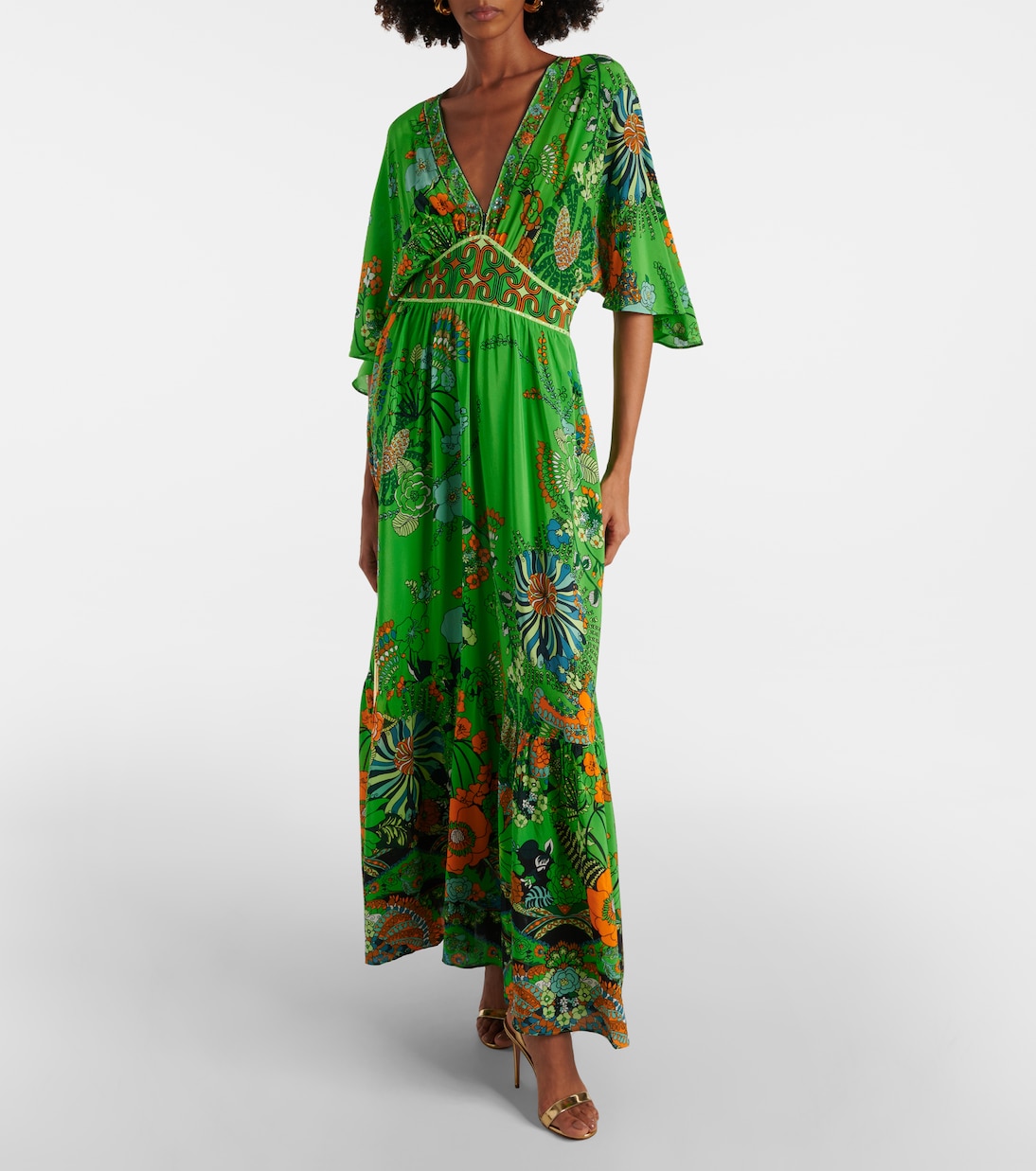 Embellished floral silk maxi dress | Camilla