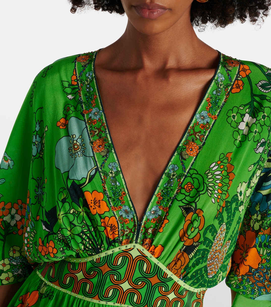 Embellished floral silk maxi dress | Camilla