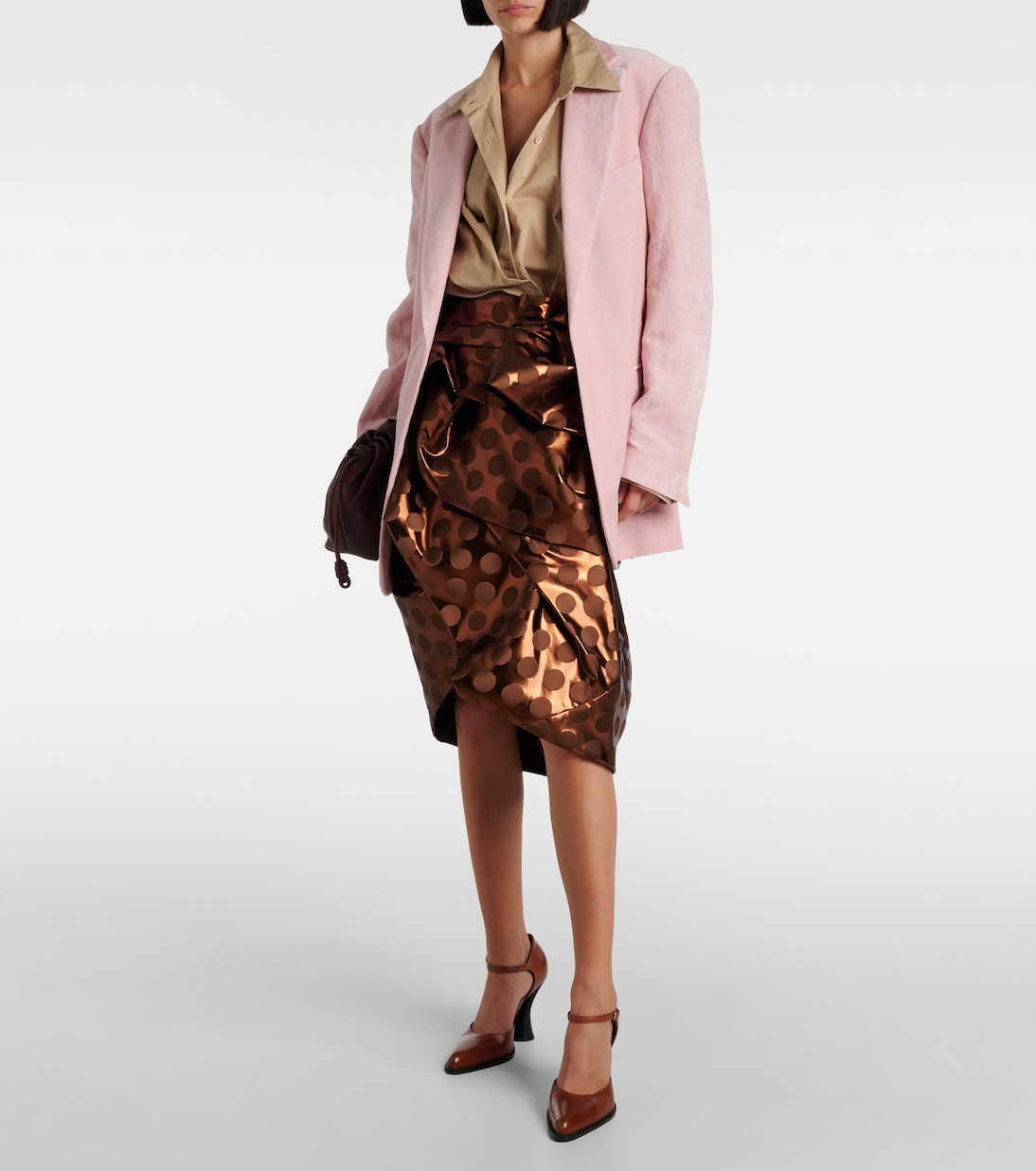 Jupe midi en lamé | Dries Van Noten