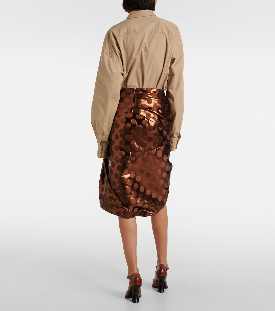 Jupe midi en lamé | Dries Van Noten