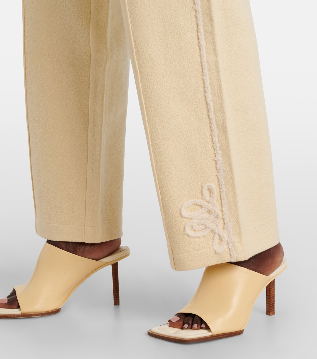 Embroidered wool and cotton-blend sweatpants | Xu Zhi