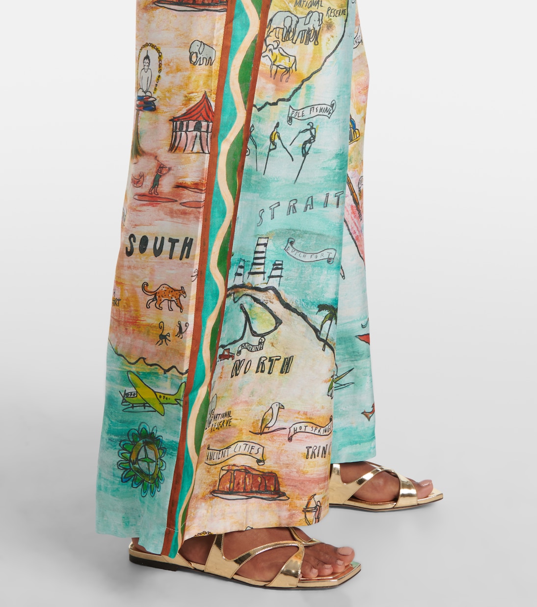 Pantalon Swell imprimé en soie | Alémais