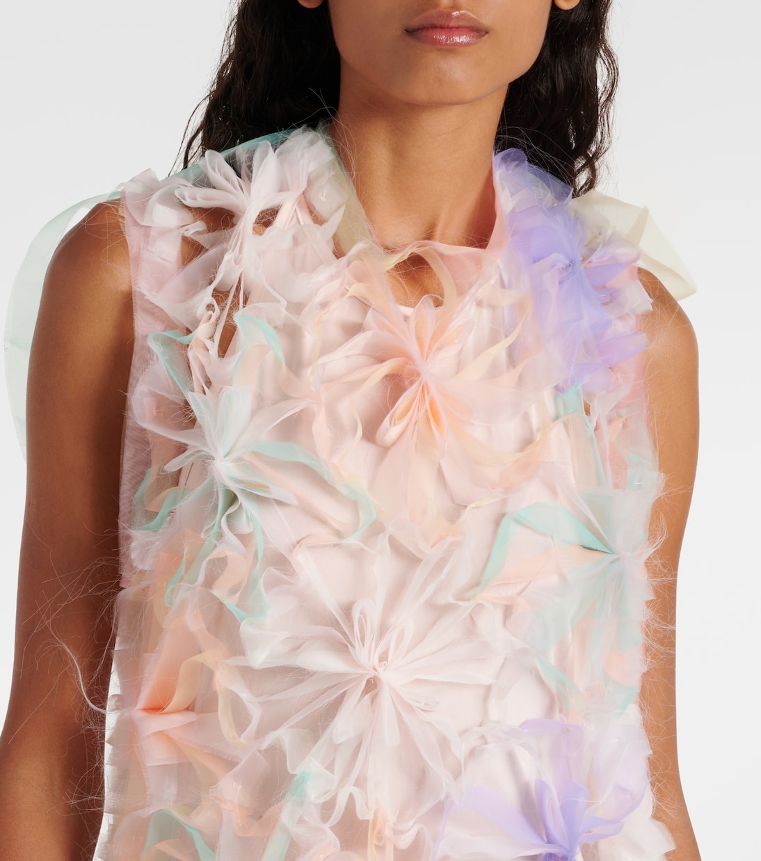 Abito lungo Air-Whirl con applicazioni floreali | Susan Fang