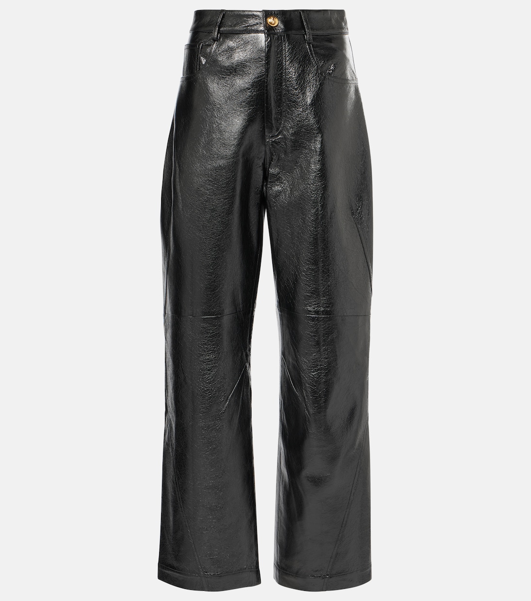 Pantalon ample à taille haute en cuir | Jacques Wei