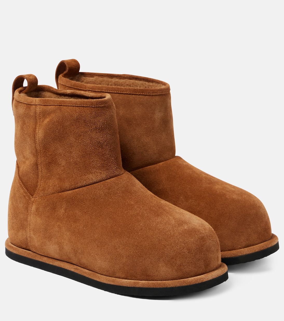 Bottines Heidi en daim et shearling | Amina Muaddi