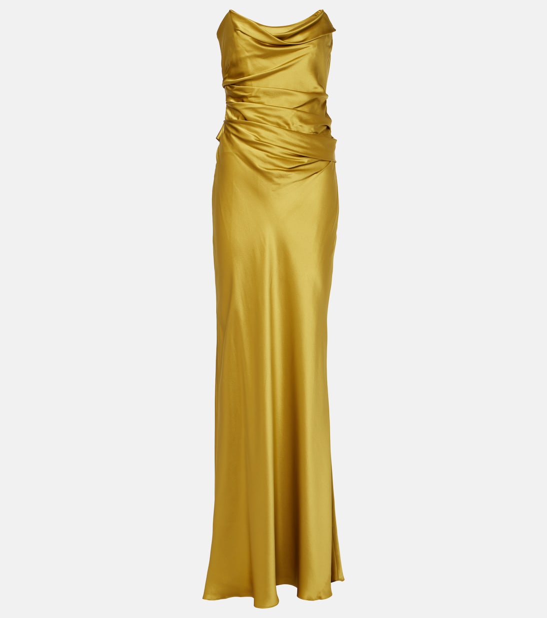 Abito bustier lungo in raso di seta | The Sei