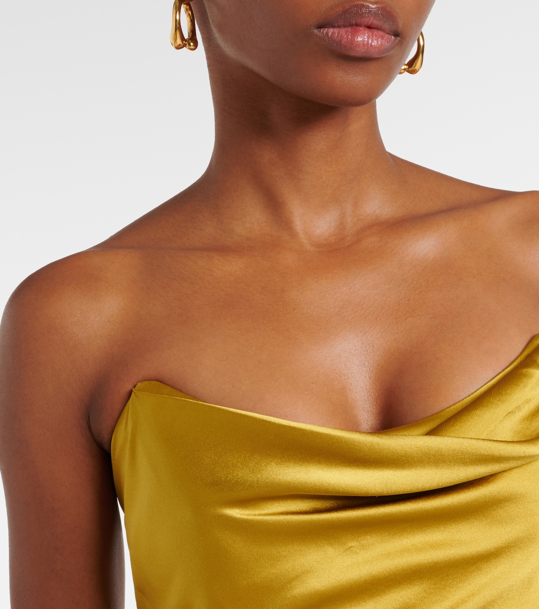 Abito bustier lungo in raso di seta | The Sei